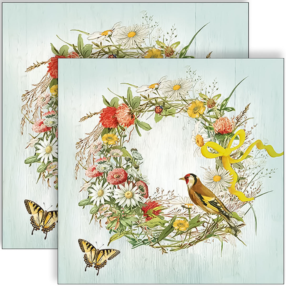 Guardanapo para Decoupage Ambiente 33x33cm com 2 Unidades - Coroa de Flores
