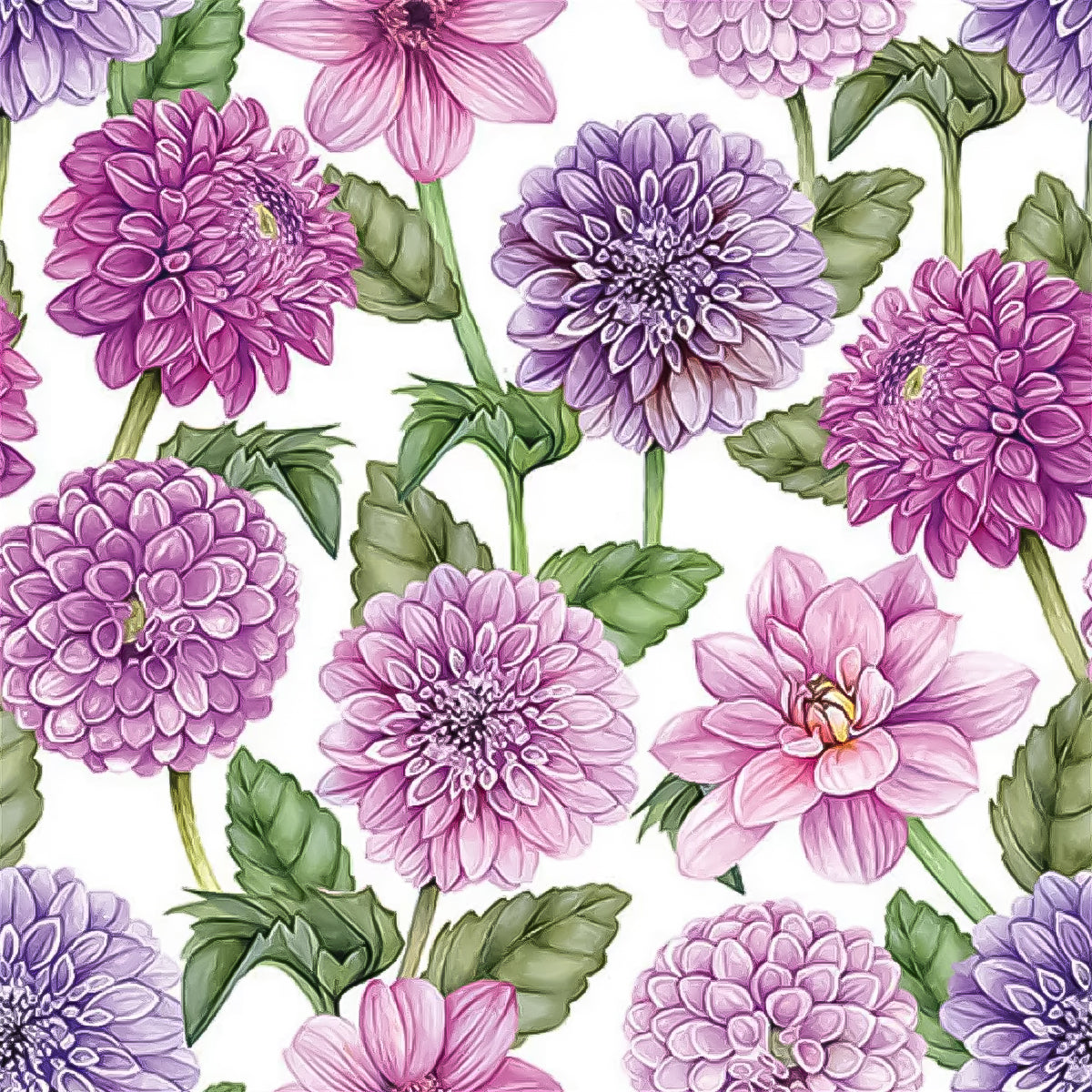 Guardanapo para Decoupage Ambiente 33x33cm com 20 Unidades - Dálias em Flor