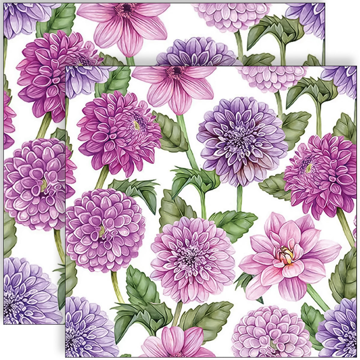 Guardanapo para Decoupage Ambiente 33x33cm com 2 Unidades - Dálias em Flor
