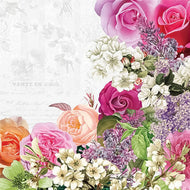Guardanapo para Decoupage Ambiente 33x33cm com 20 Unidades - Borda de Flores Mistas