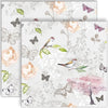 Guardanapo para Decoupage Ambiente 33x33cm com 20 Unidades - Pássaros e Borboletas Cinza