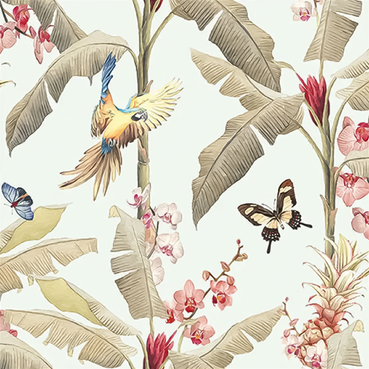 Guardanapo para Decoupage Ambiente 33x33cm com 2 Unidades - Aves & Palmeiras