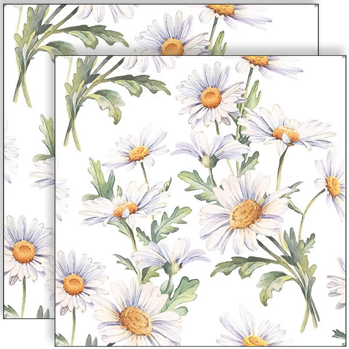 Guardanapo para Decoupage Ambiente 33x33cm com 2 Unidades - Margaridas Brancas