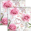 Guardanapo para Decoupage Ambiente 33x33cm com 20 Unidades - Coração & Rosas