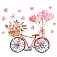 Guardanapo para Decoupage Ambiente 33x33cm com 20 Unidades - Bicicleta do Amor