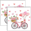 Guardanapo para Decoupage Ambiente 33x33cm com 2 Unidades - Bicicleta do Amor