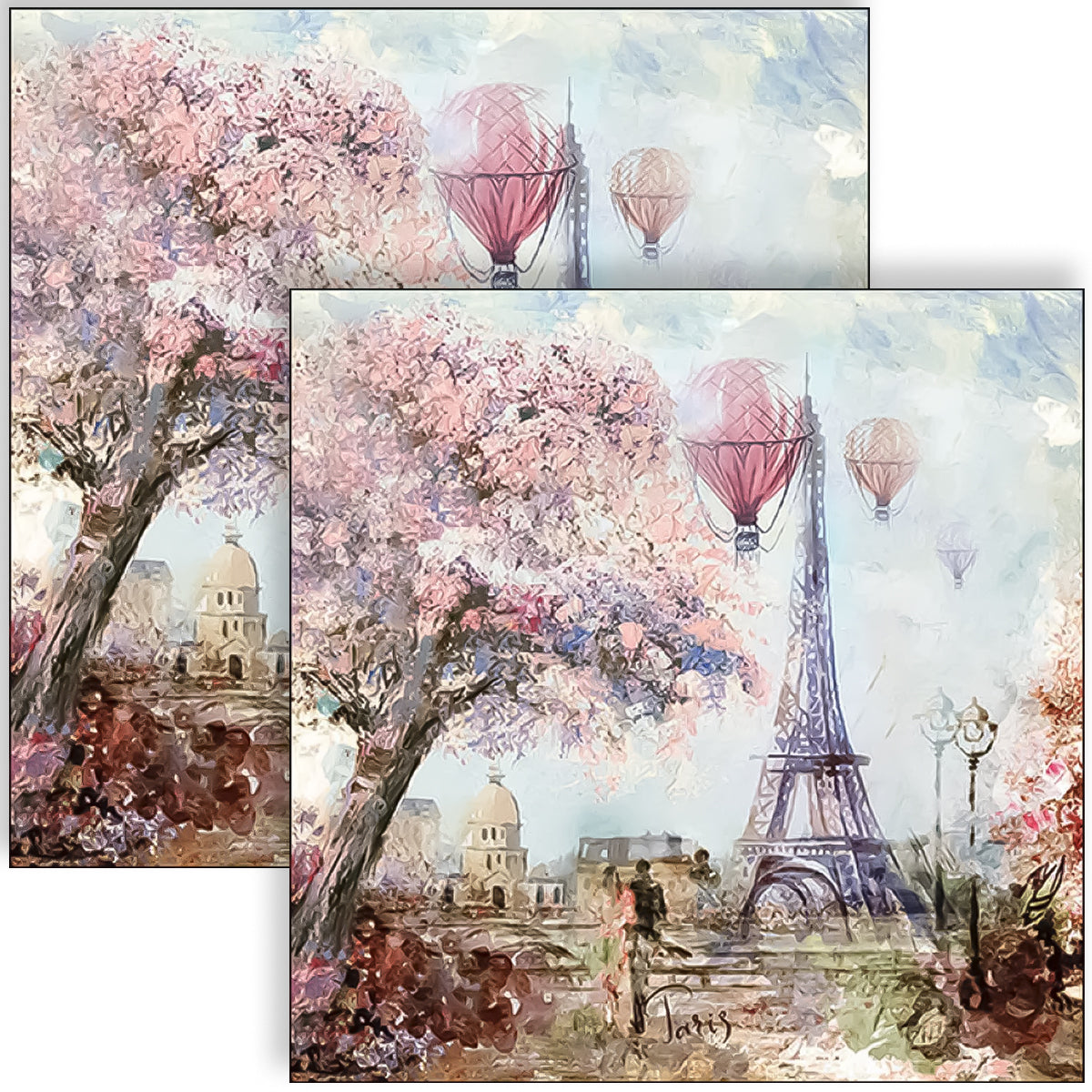 Guardanapo para Decoupage Ambiente 33x33cm com 2 Unidades - Torre Eiffel