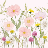 Guardanapo para Decoupage Ambiente 33x33cm com 20 Unidades - Pastel Flores Rosa