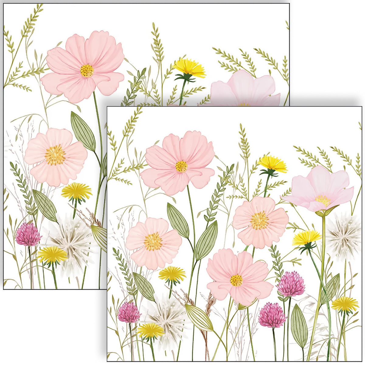 Guardanapo para Decoupage Ambiente 33x33cm com 2 Unidades - Flores Brancas