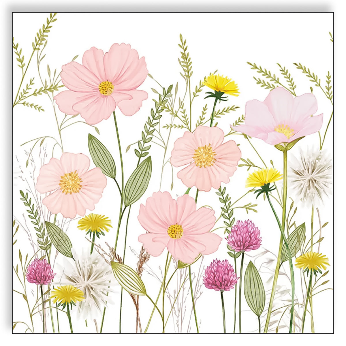 Guardanapo para Decoupage Ambiente 33x33cm com 2 Unidades - Flores Brancas