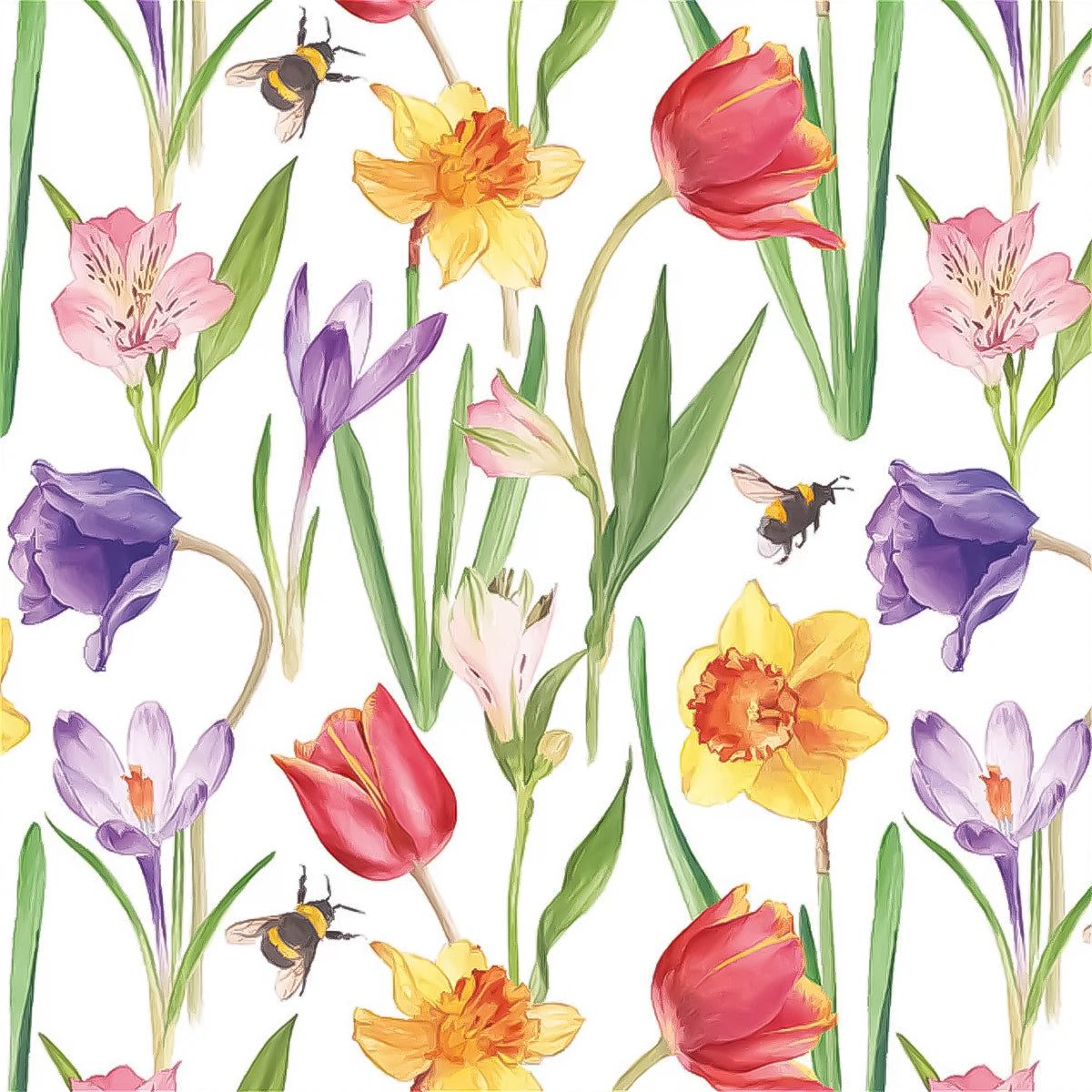Guardanapo para Decoupage Ambiente 33x33cm com 2 Unidades - Flores na Primavera