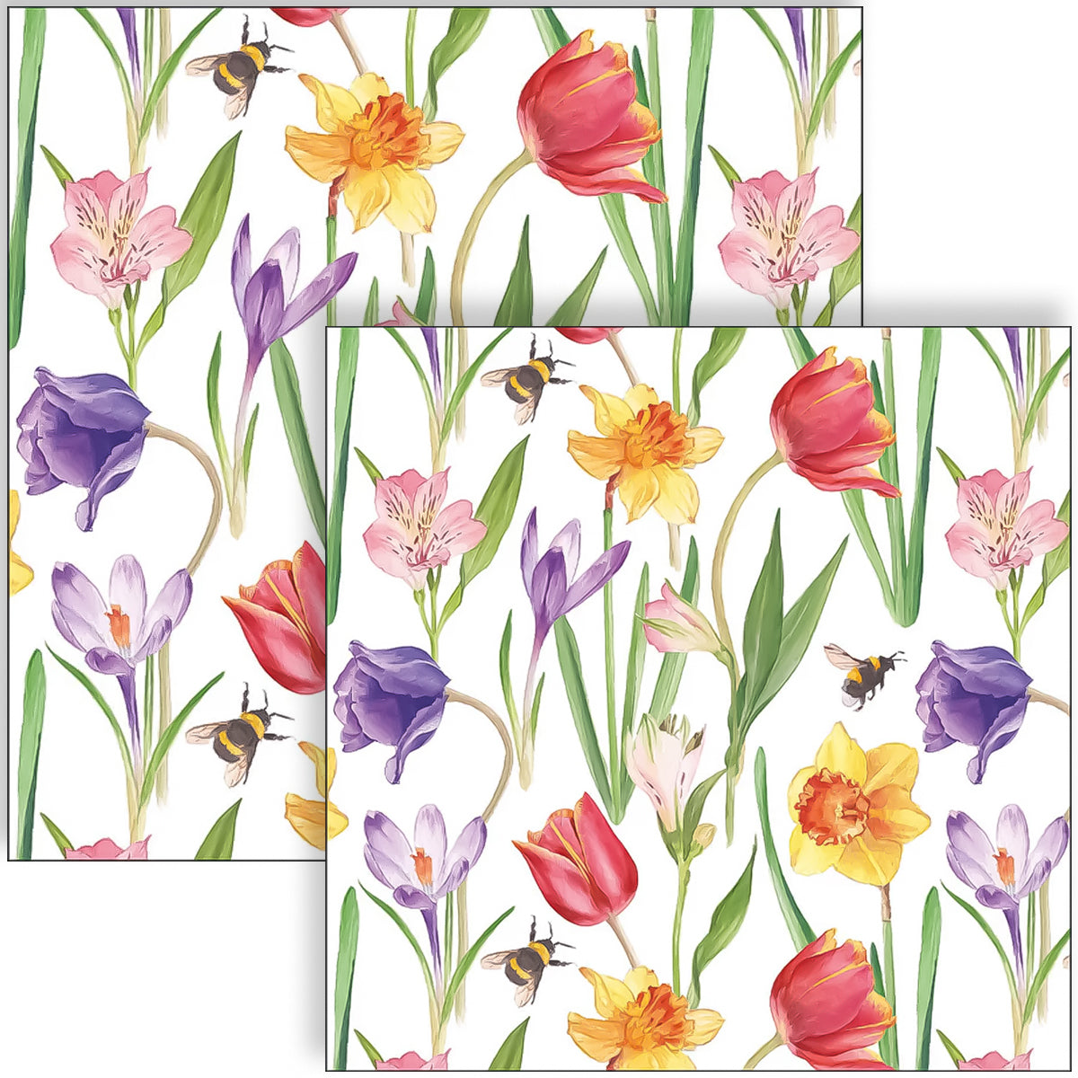 Guardanapo para Decoupage Ambiente 33x33cm com 2 Unidades - Flores na Primavera