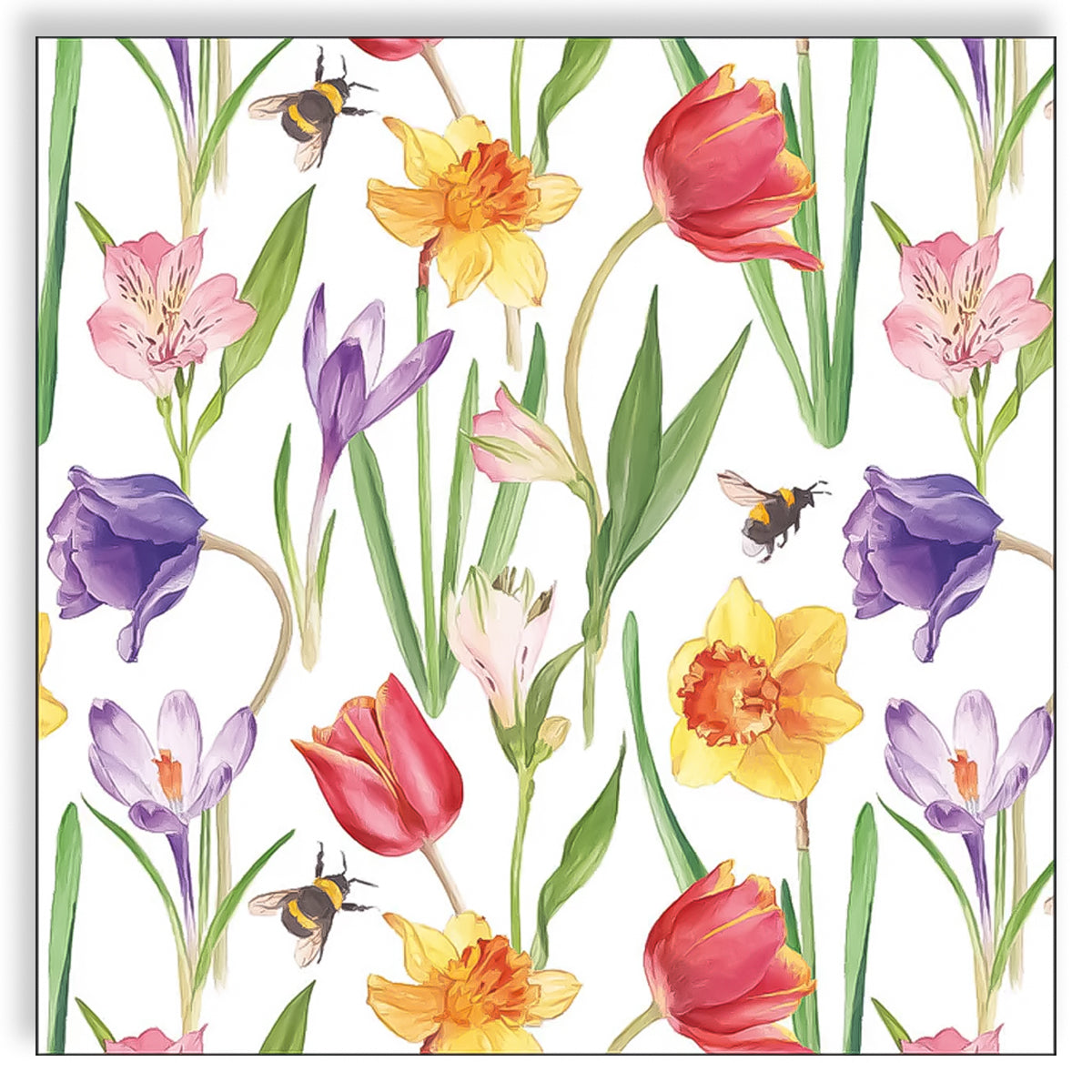 Guardanapo para Decoupage Ambiente 33x33cm com 2 Unidades - Flores na Primavera