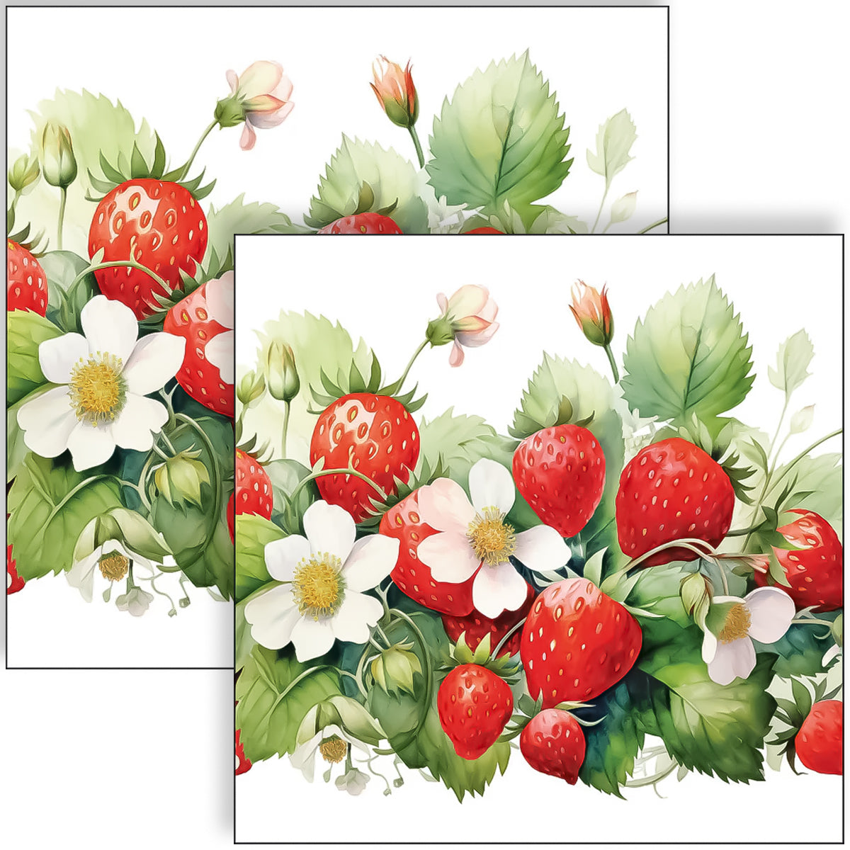 Guardanapo para Decoupage Ambiente 33x33cm com 2 Unidades - Morangos Suculentos