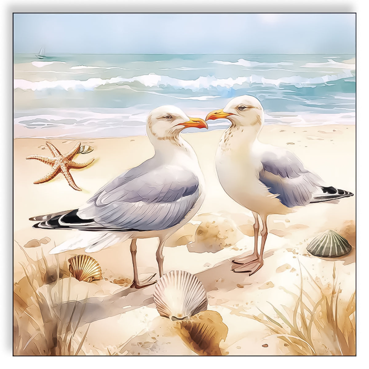 Guardanapo para Decoupage Ambiente 33x33cm com 20 Unidades - Gaivotas