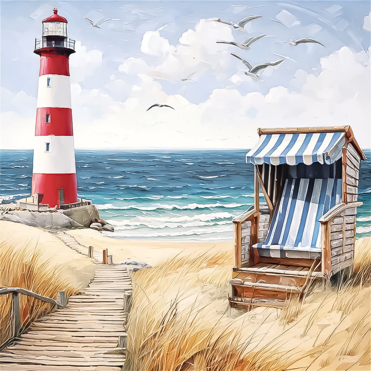 Guardanapo para Decoupage Ambiente 33x33cm com 2 Unidades - Vista da Praia