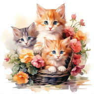 Guardanapo para Decoupage Ambiente 33x33cm com 20 Unidades - Gatinhos na Cesta