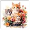 Guardanapo para Decoupage Ambiente 33x33cm com 2 Unidades - Gatinhos na Cesta