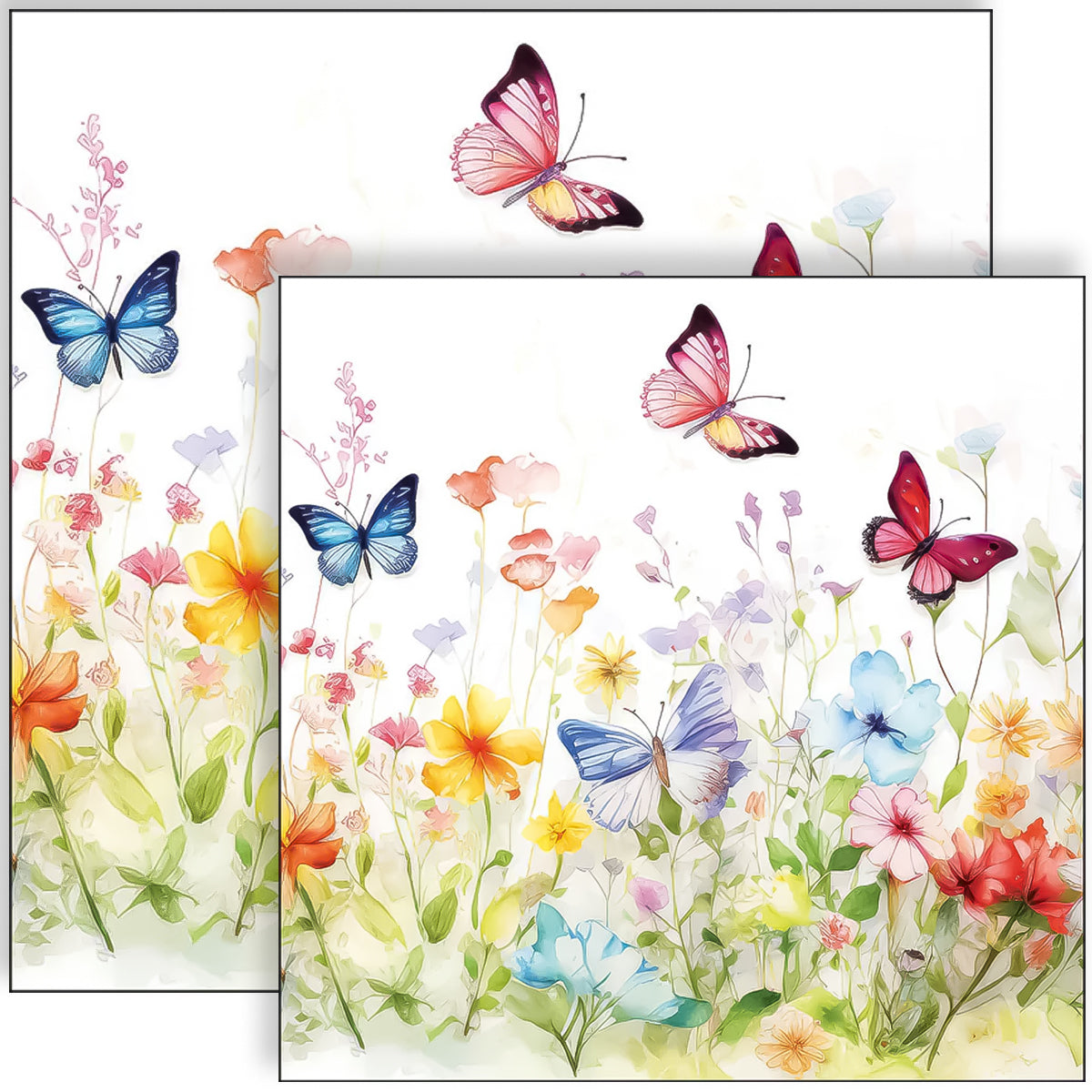 Guardanapo para Decoupage Ambiente 33x33cm com 2 Unidades - Borboletas no Campo 