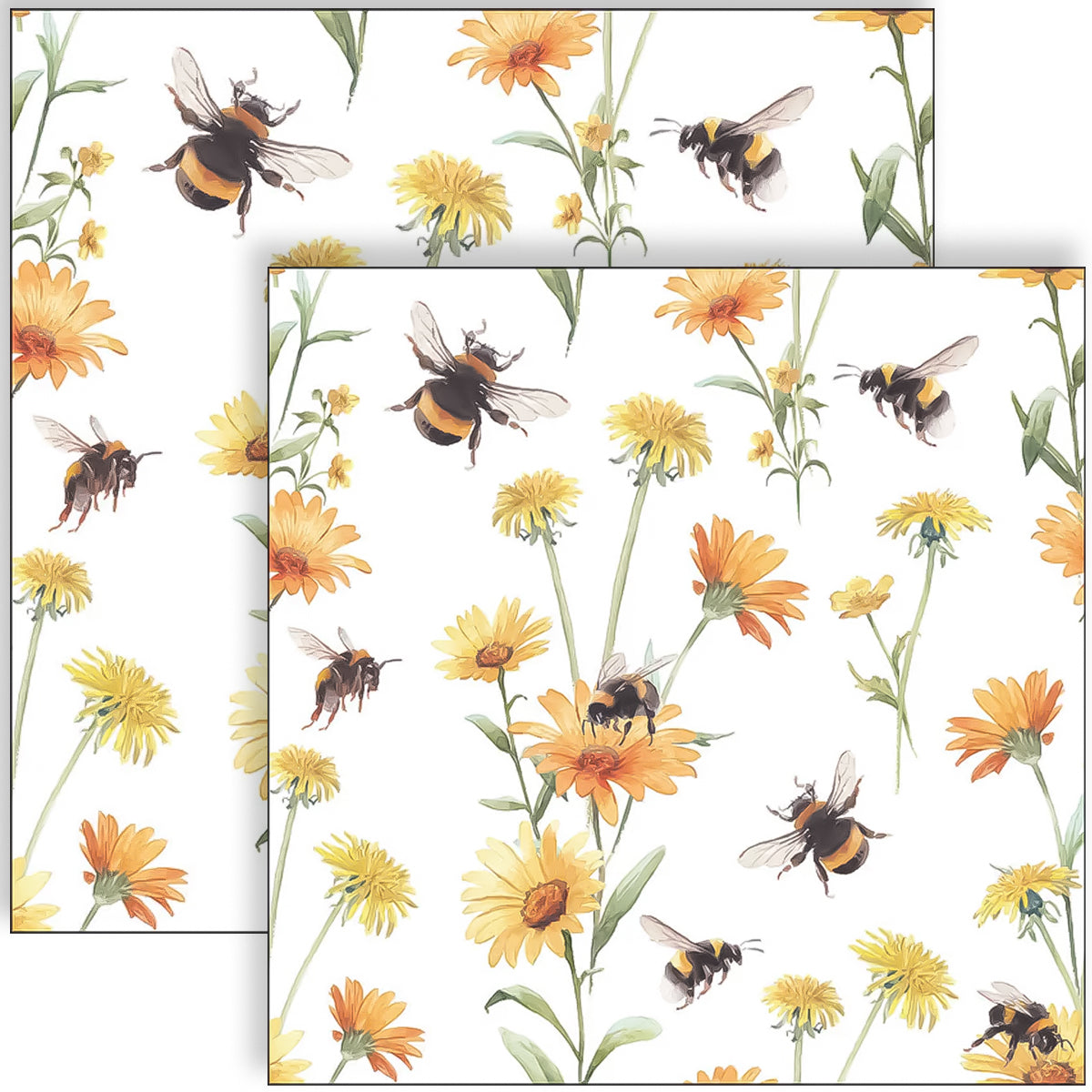 Guardanapo para Decoupage Ambiente 33x33cm com 20 Unidades - Abelhas Ocupadas