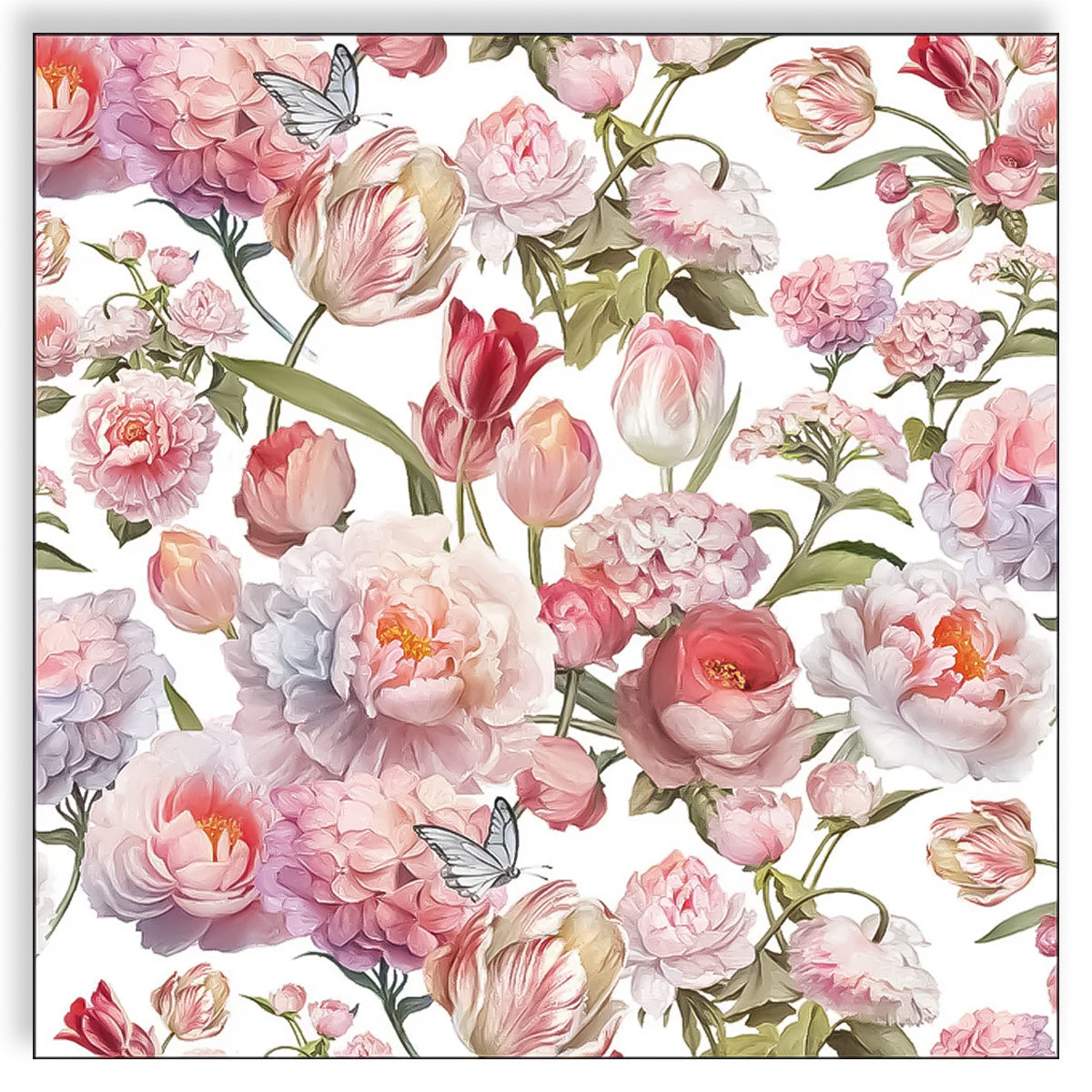 Guardanapo para Decoupage Ambiente 33x33cm com 2 Unidades - Rosas e Tulipas