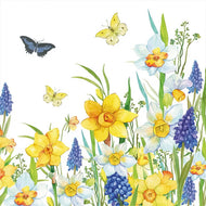 Guardanapo para Decoupage Ambiente 33x33cm com 20 Unidades - Flor Narciso e Muscari
