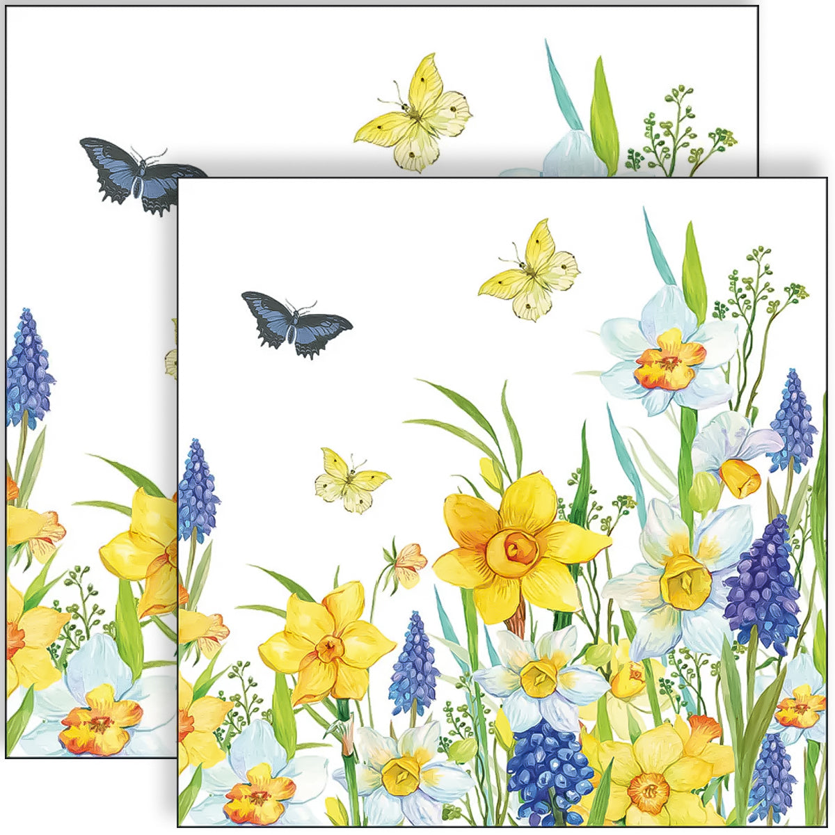 Guardanapo para Decoupage Ambiente 33x33cm com 2 Unidades - Flor Narciso e Muscari