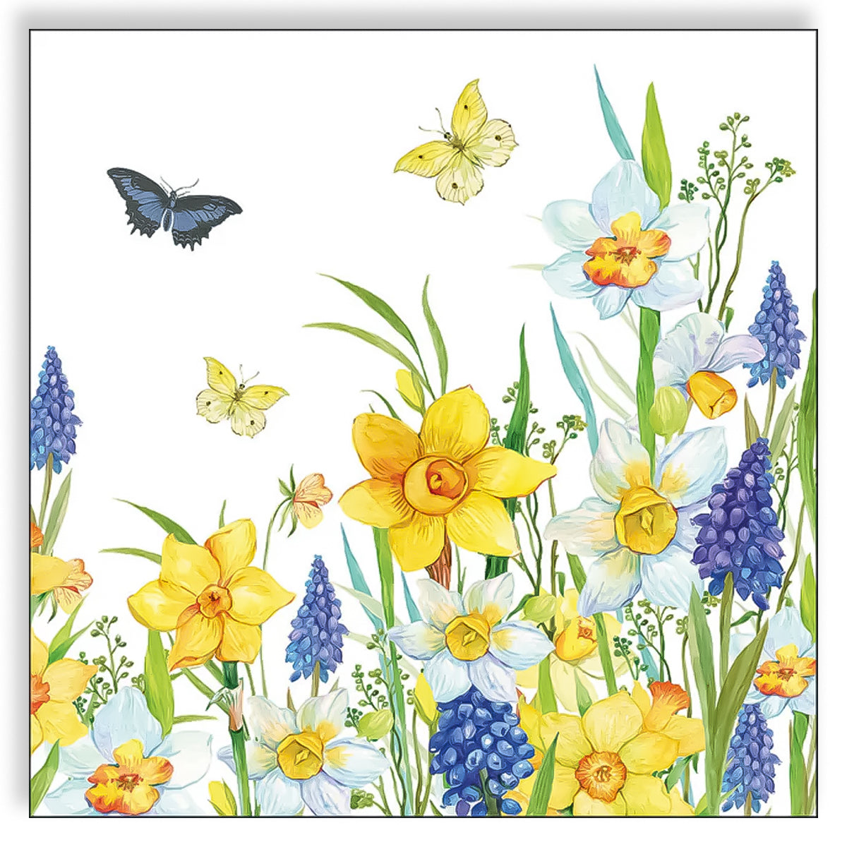 Guardanapo para Decoupage Ambiente 33x33cm com 2 Unidades - Flor Narciso e Muscari