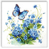 Guardanapo para Decoupage Ambiente 33x33cm com 20 Unidades - Flor & Boboleta Azuis 