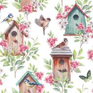 Guardanapo para Decoupage Ambiente 33x33cm com 20 Unidades - Casa de Pássaros de Madeira