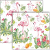 Guardanapo para Decoupage Ambiente 33x33cm com 20 Unidades - Flamingo e Cacto