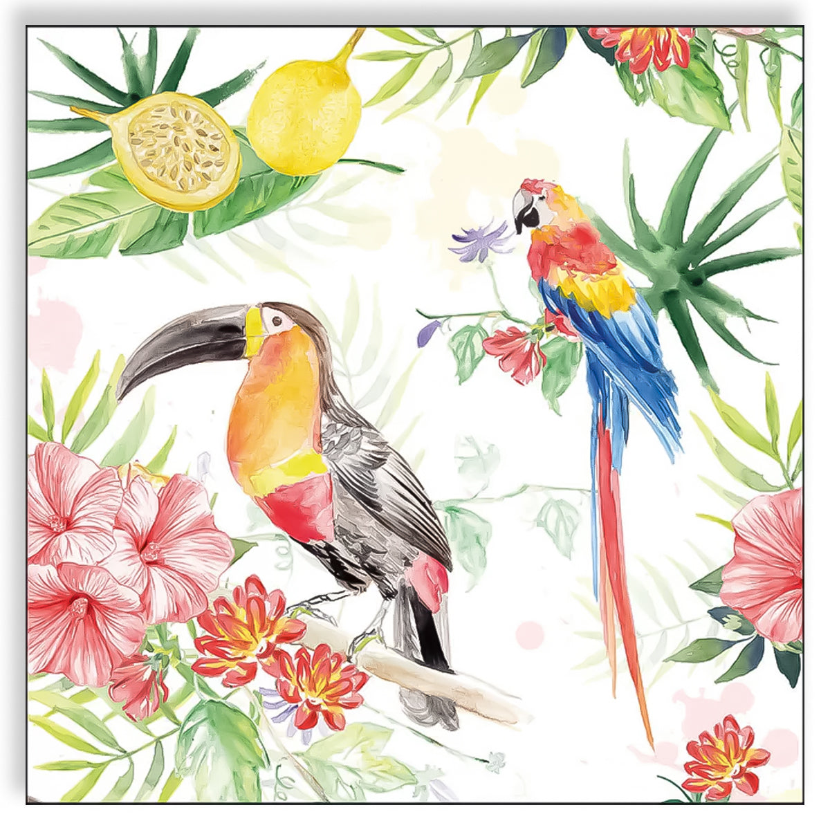 Guardanapo para Decoupage Ambiente 33x33cm com 20 Unidades - Aves Tropicais