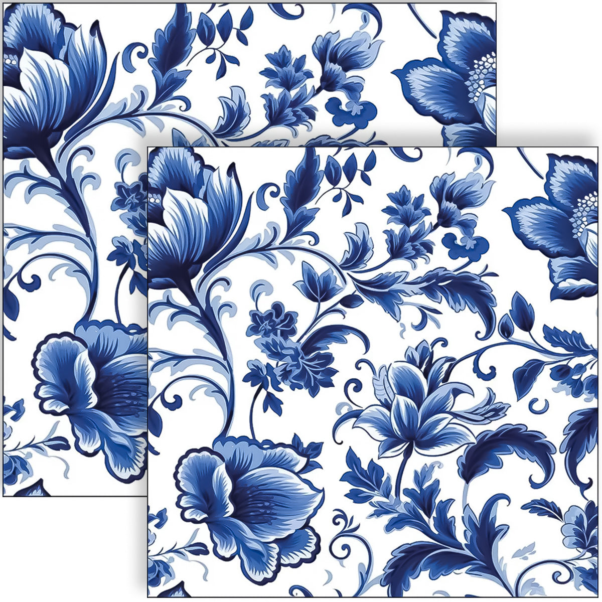 Guardanapo para Decoupage Ambiente 33x33cm com 2 Unidades - Flores Azuis