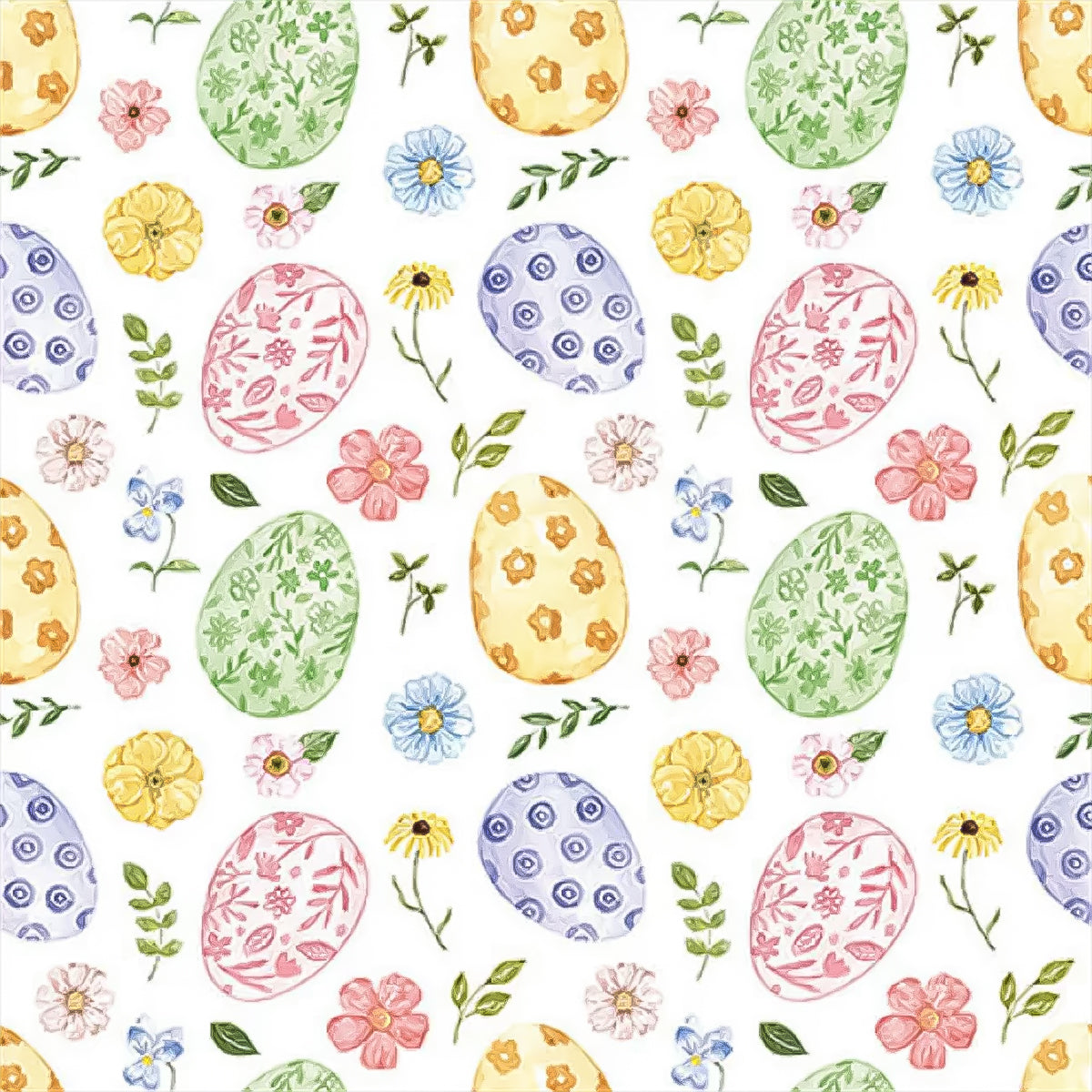 Guardanapo para Decoupage Ambiente 33x33cm com 2 Unidades - Ovos de Páscoa e Flores