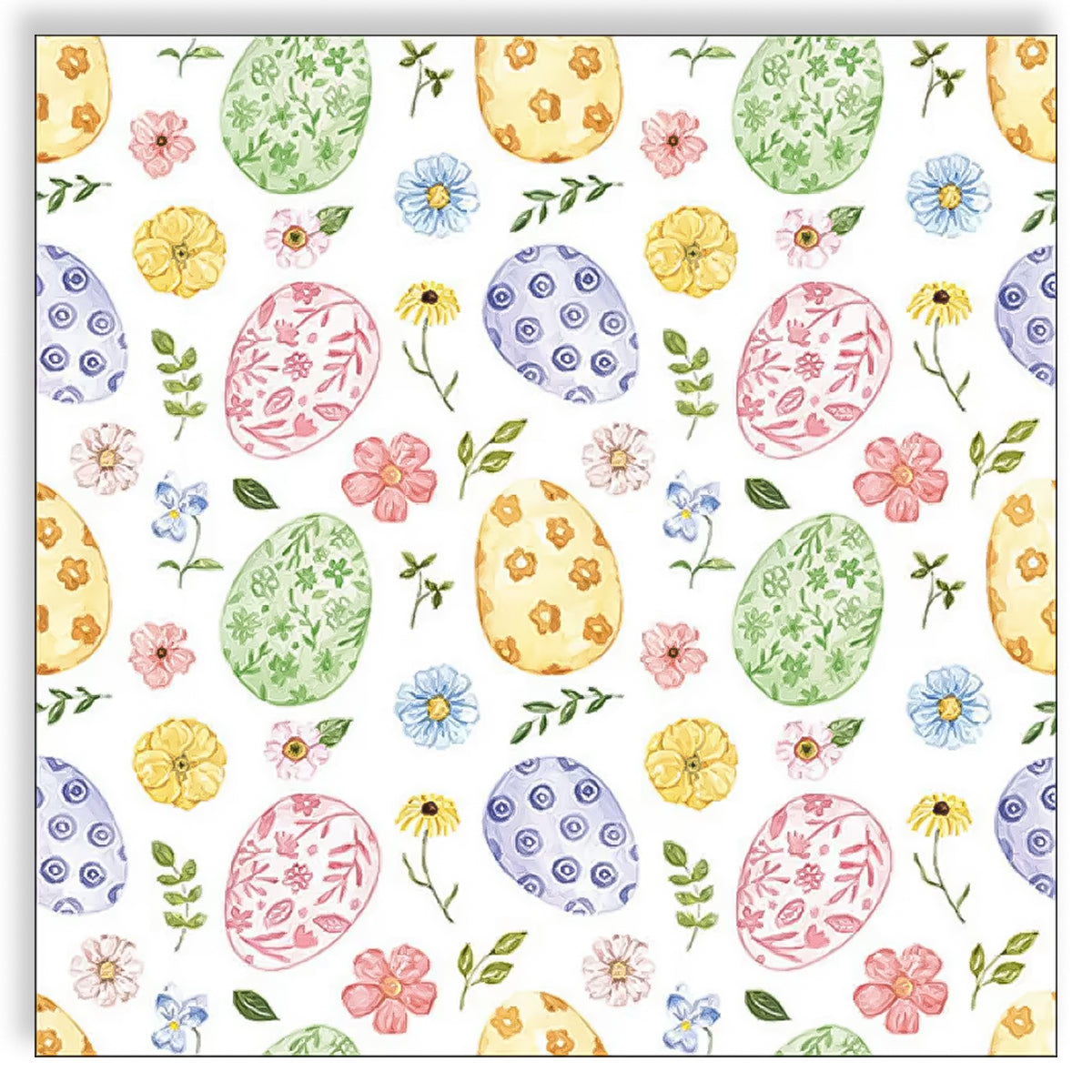 Guardanapo para Decoupage Ambiente com 2 Unidades 33x33cm -  Ovos de Páscoa e Flores