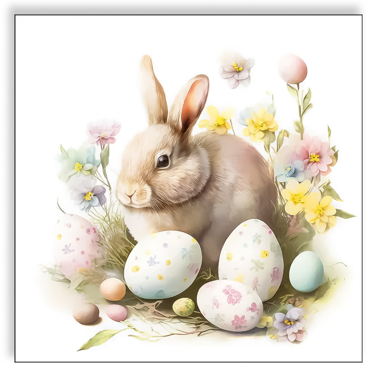 Guardanapo para Decoupage Ambiente 33x33cm com 2 Unidades - Coelho e Ovos 