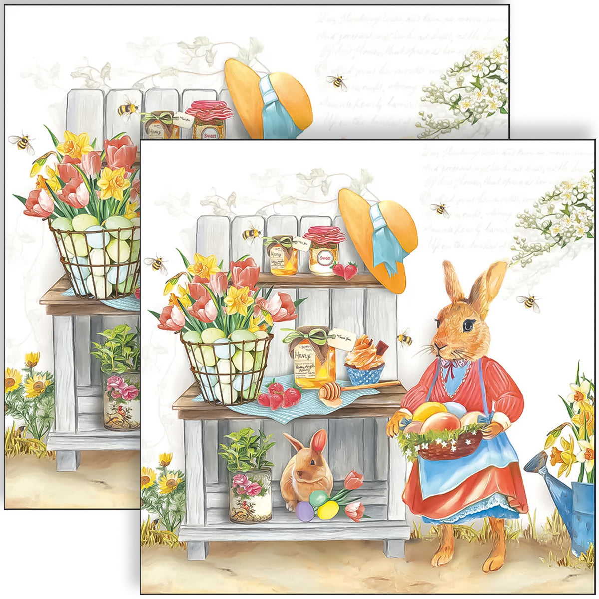 Guardanapo para Decoupage Ambiente 33x33cm com 20 Unidades - Cozinha de Páscoa