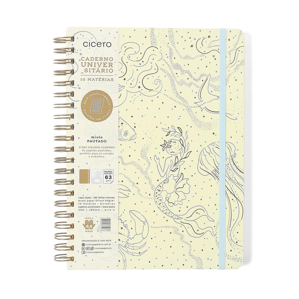 Caderno Universitário Espiral 63g/m² 20x27,5cm com 160 Folhas Pautado - Origens - Cícero
