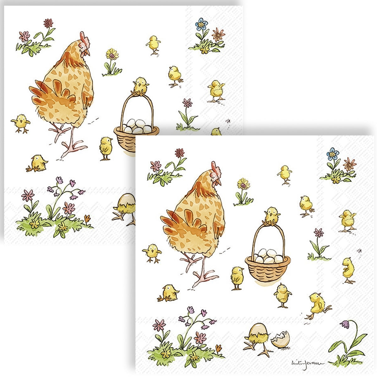 Guardanapo para Decoupage Ihr Galinha com Pintinhos com 20 Unidades