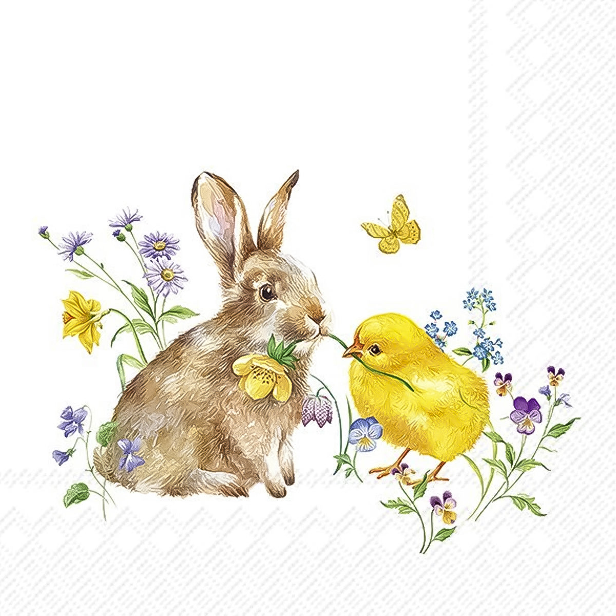 Guardanapo para Decoupage Ihr Coelho e Pintinho Pascoa com 20 Unidades