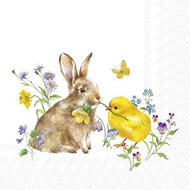 Guardanapo para Decoupage Ihr 33x33cm com 20 Unidades  - Coelho e Pintinho Pascoa