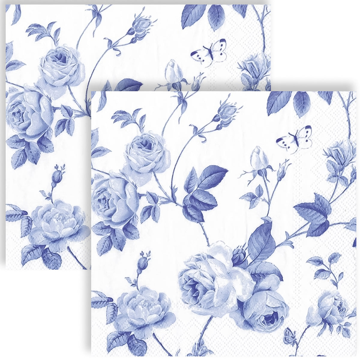 Guardanapo para Decoupage Ihr Rosas Azuis e Brancas com 20 Unidades