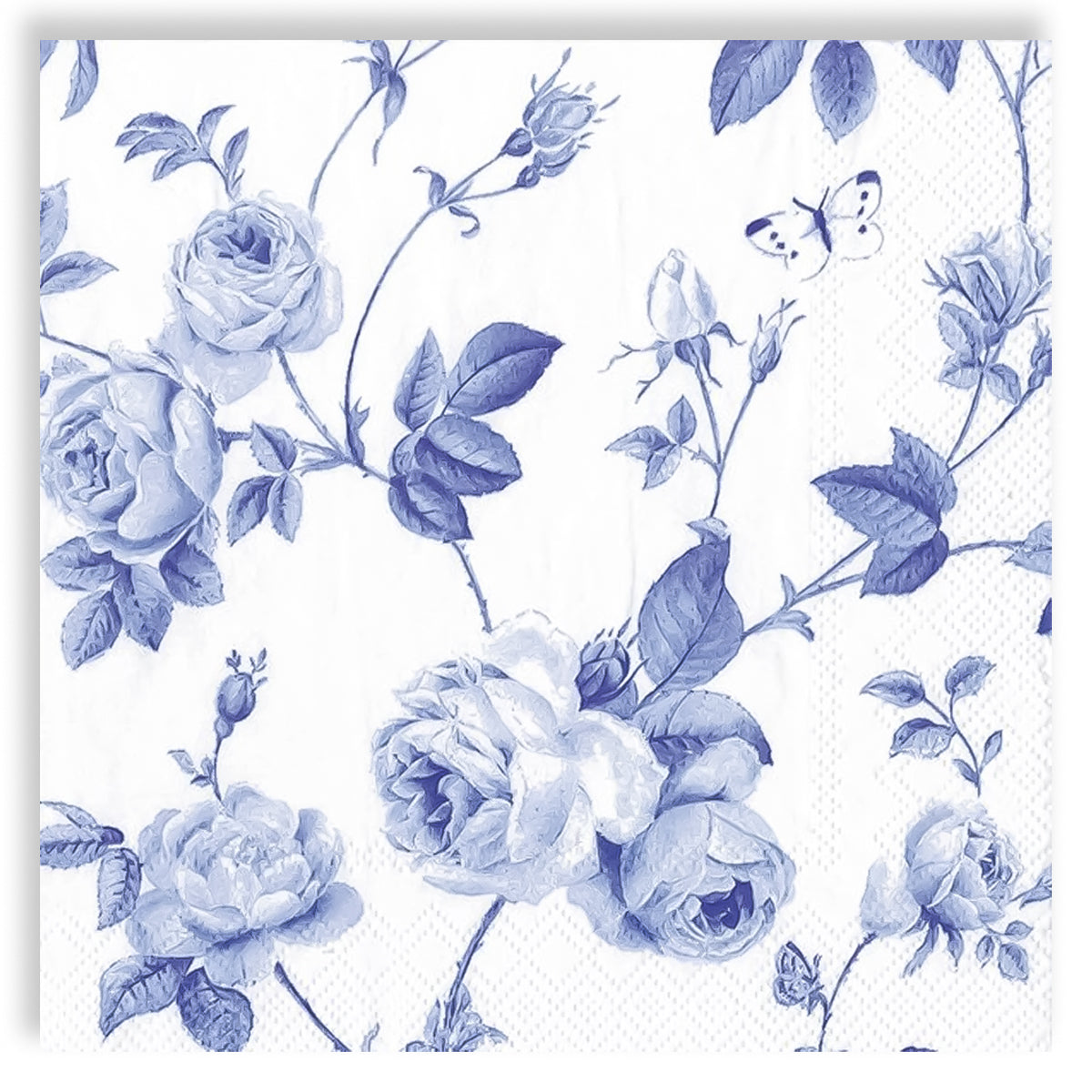 Guardanapo para Decoupage Ihr Rosas Azuis e Brancas com 20 Unidades