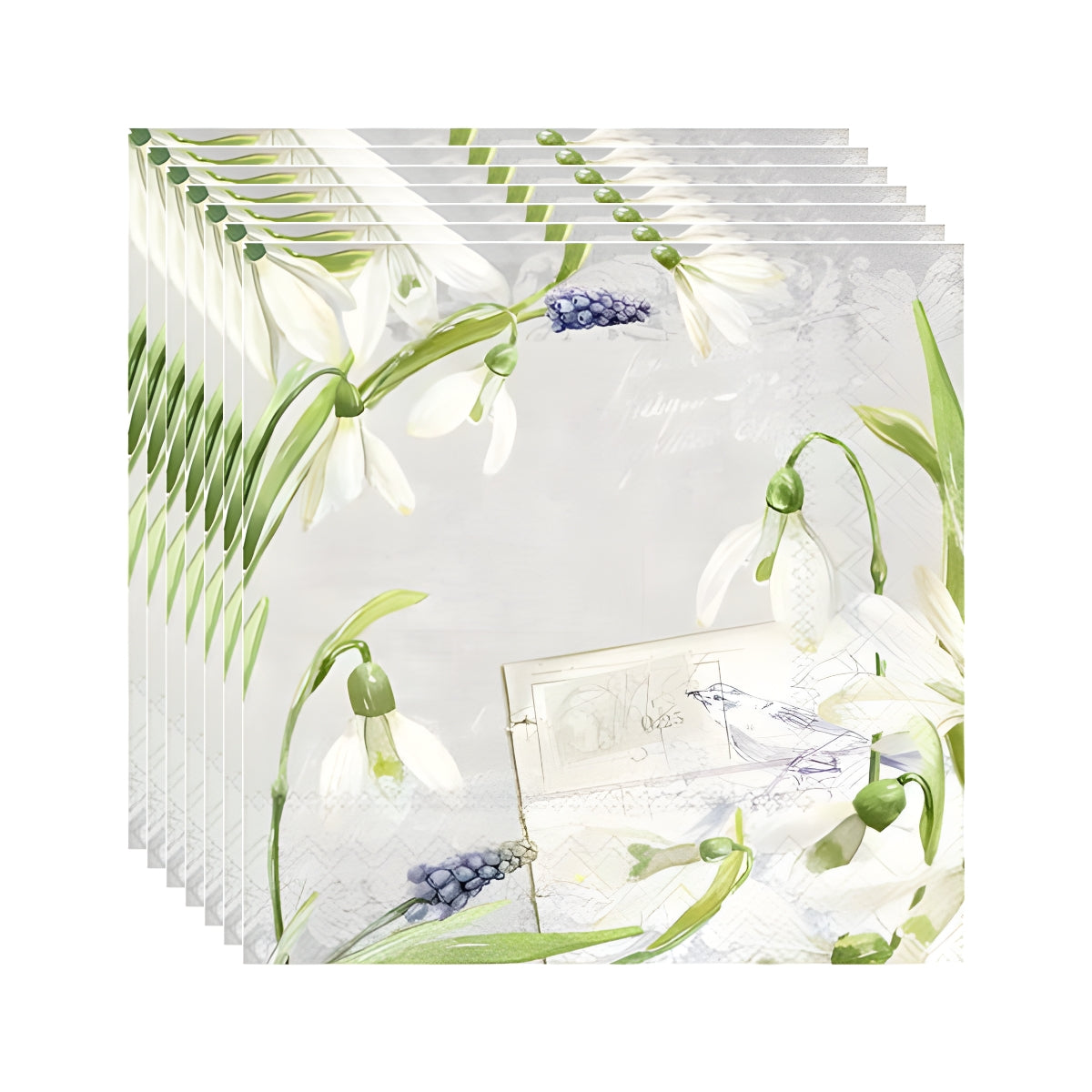 Guardanapo para Decoupage Ihr 33x33cm com 20 Unidades - Flores Especiais Fundo Lilás