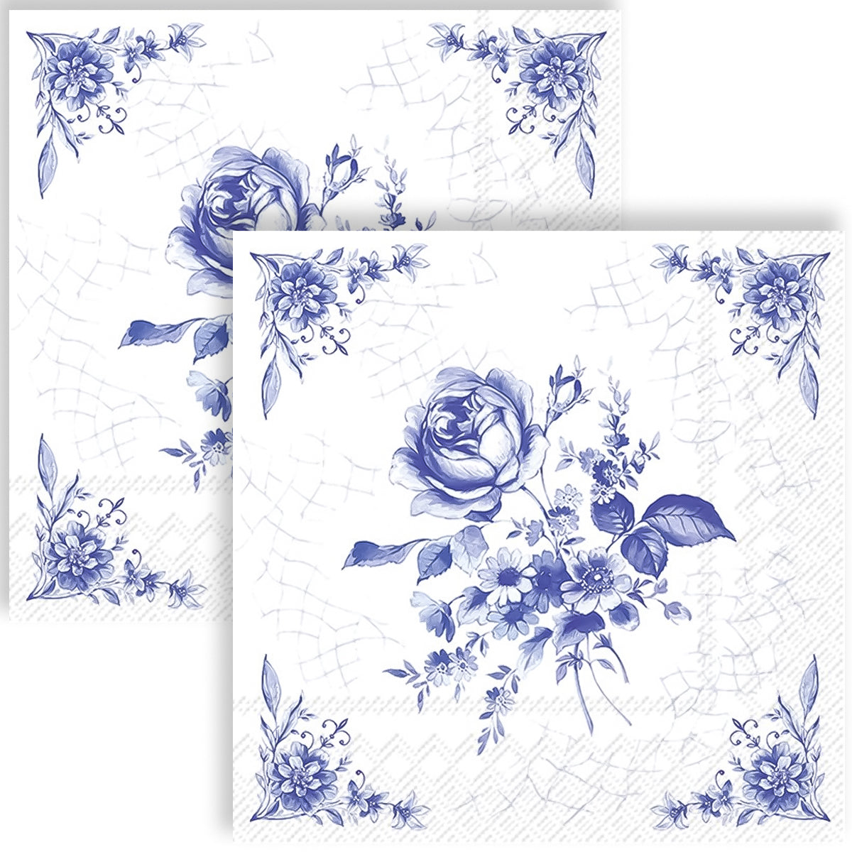 Guardanapo para Decoupage Ihr - Bouque de Rosa Azul 02 Unidades