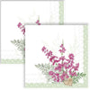 Guardanapo para Decoupage Ihr - Flor Lilas no Galho Fundo Verde Claro 02 Unidades