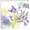 Guardanapo para Decoupage Ihr - Flor Agapanto Lilas Fundo Aquarelado 02 Unidades