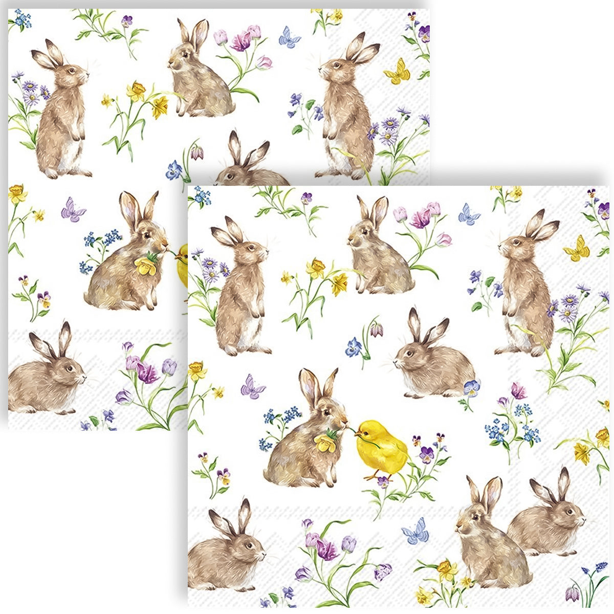 Guardanapo para Decoupage Ihr - Coelhos e Pintinhos Amigos de Pascoa 02 Unidades