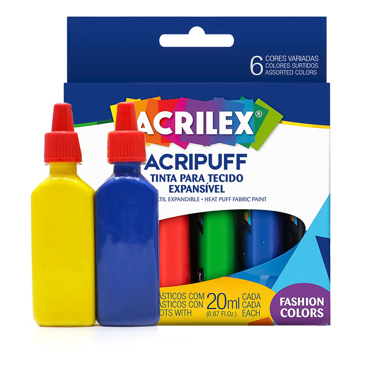 Estojo Tinta Acripuff Acrilex Arte Teen 20ml com 6 Cores