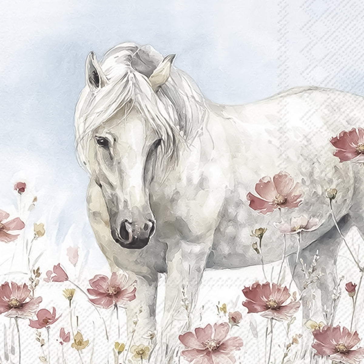 Guardanapo para Decoupage Ihr - Cavalo Branco Selvagem 02 Unidades